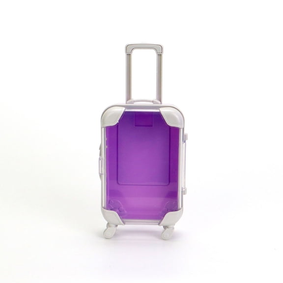 Mini Suitcase Party Favor Box False Eyelash Storage Box, Portable Travel Organizer Mini Luggage False Eyelash Tray Makeup Tool, Purple