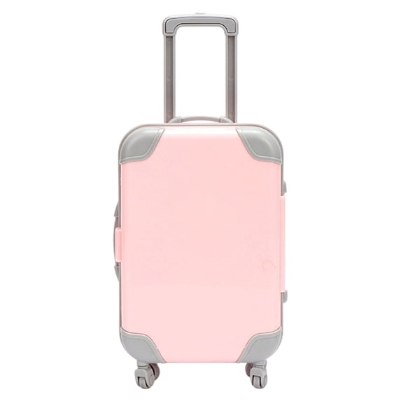 Mini Suitcase Party Favor Boxes 1 Pack, 2.95X1.37X4.92" Miniature Luggage Bin with Wheels & Handle, Tiny Trolley Storage Case with Lid, Plastic Candy Storage Case for Jewelry Birthday Party