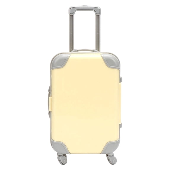 Mini Suitcase Party Favor Boxes 1 Pack, 2.95X1.37X4.92" Miniature Luggage Bin with Wheels & Handle, Tiny Trolley Storage Case with Lid, Plastic Candy Storage Case for Jewelry Birthday Party
