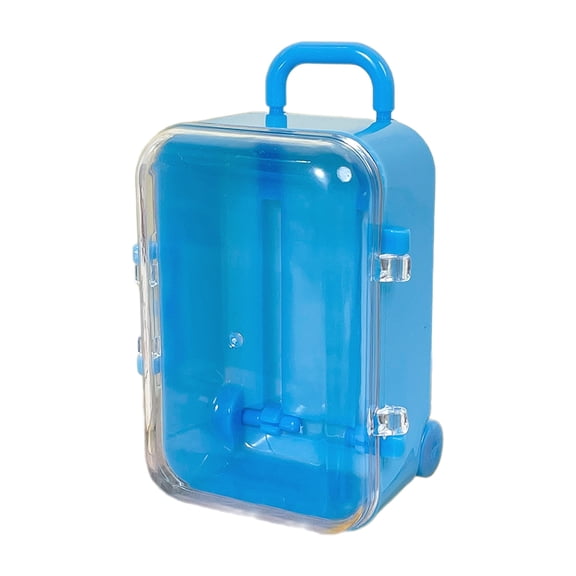 Mini Suitcase Shape Lipstick Bag Women Small Card Luggage Storage Box Dolls Accessories Miniature Trolley Case Travel