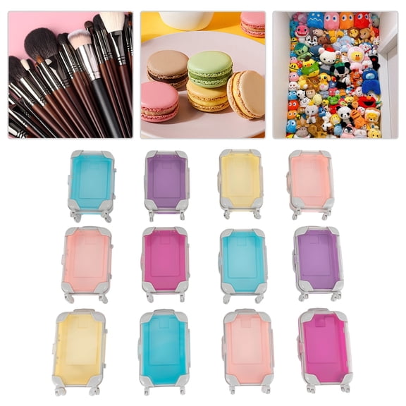 Mini Suitcase Simulation Trolley Case Simulation Mini Luggage 12pcs 5 Different Colors With Rotatable Rollers
