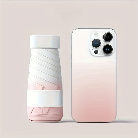 Mini Sun Umbrella Portable Folding Gradient Color Lightweight Pocket Sunscreen UV Protection Umbrella for Travel Outdoor