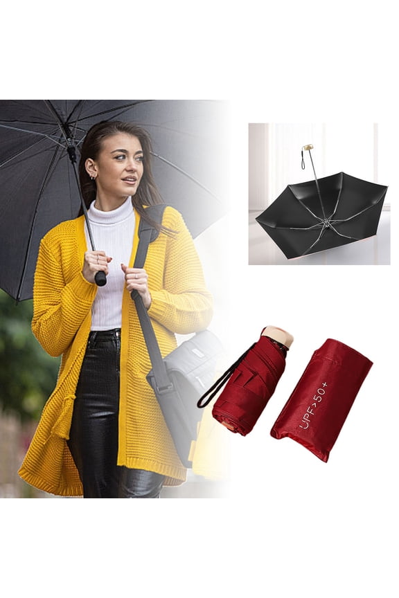 Mini Sun Umbrella Rubber Compact UV Protection for Picnics Beaches Summer Outings