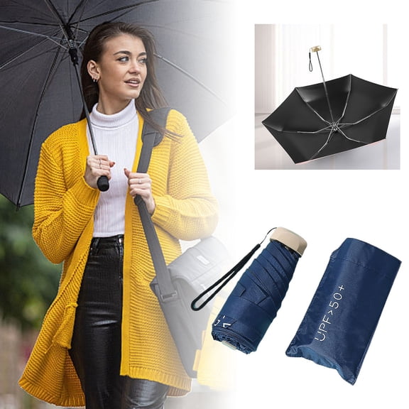 Mini Sun Umbrella Rubber Compact UV Protection for Picnics Beaches Summer Outings