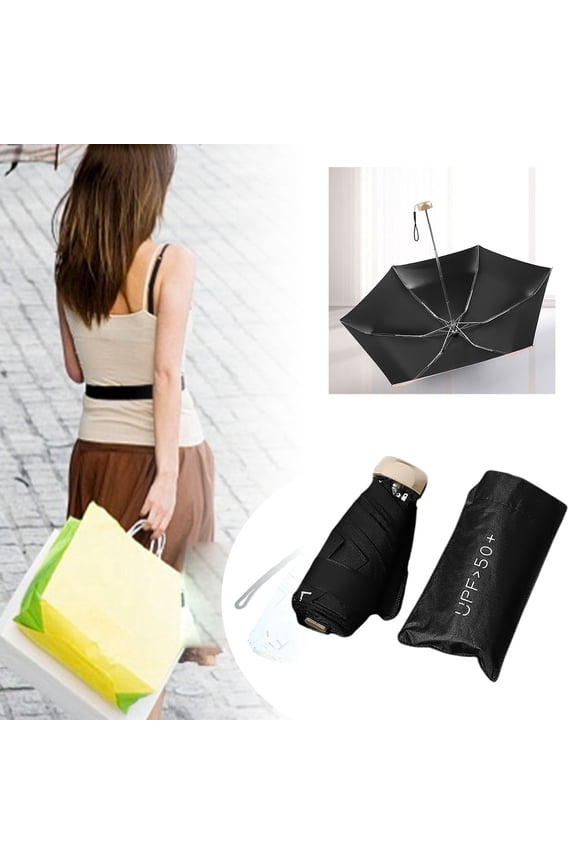 Mini Sun Umbrella Rubber Stylish Compact UV Protection for Beach Days Outdoor Adventures