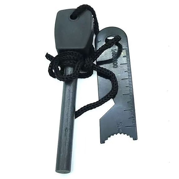 Mini Magnesium Alloy Survival Fire Starter Portable Ferro Rod with Multi-Function Striker for Camping Hiking Bushcraft