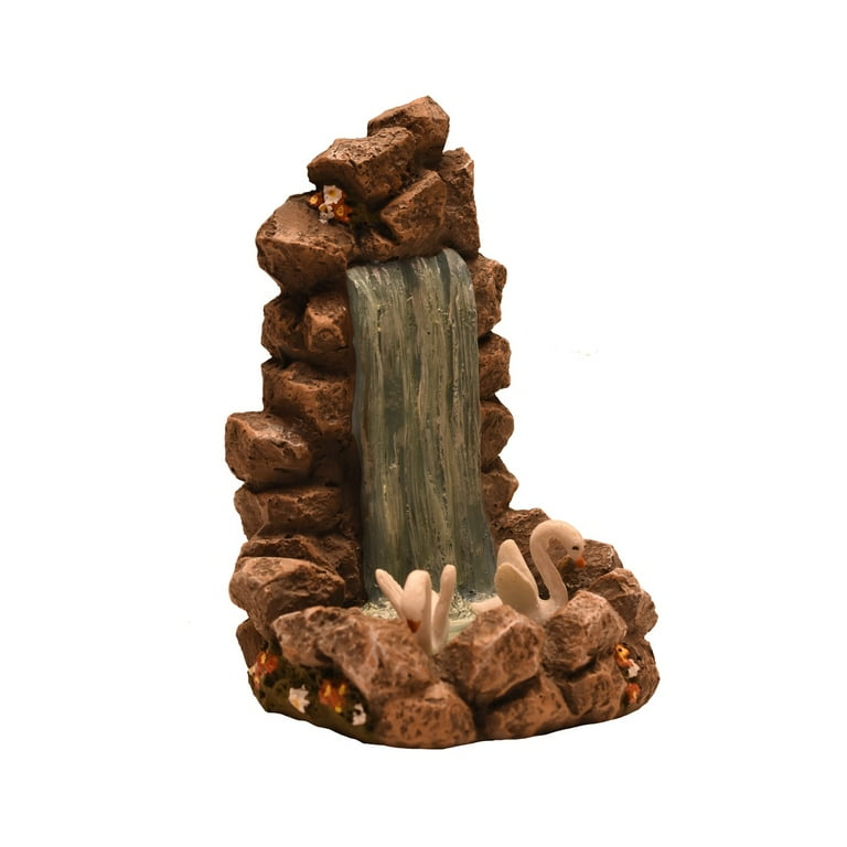 Fairy Garden Miniature Swans Rock Waterfall Outdoor Dollhouse Landscape Decor Fairy Garden Miniature Swans Rock Waterfall Outdoor Dollhouse Landscape Decor