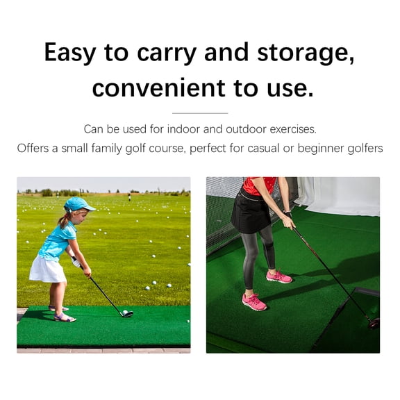 Mini  Practice Mat with Rubber Base and PP Artificial Grass, 18.5 x 7.9 Inch Swing Trainer for Indoor Outdoor Use