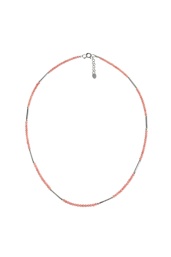 Mini Synthetic Coral Links Thai Karen Hill Tribe Fine Silver Necklace