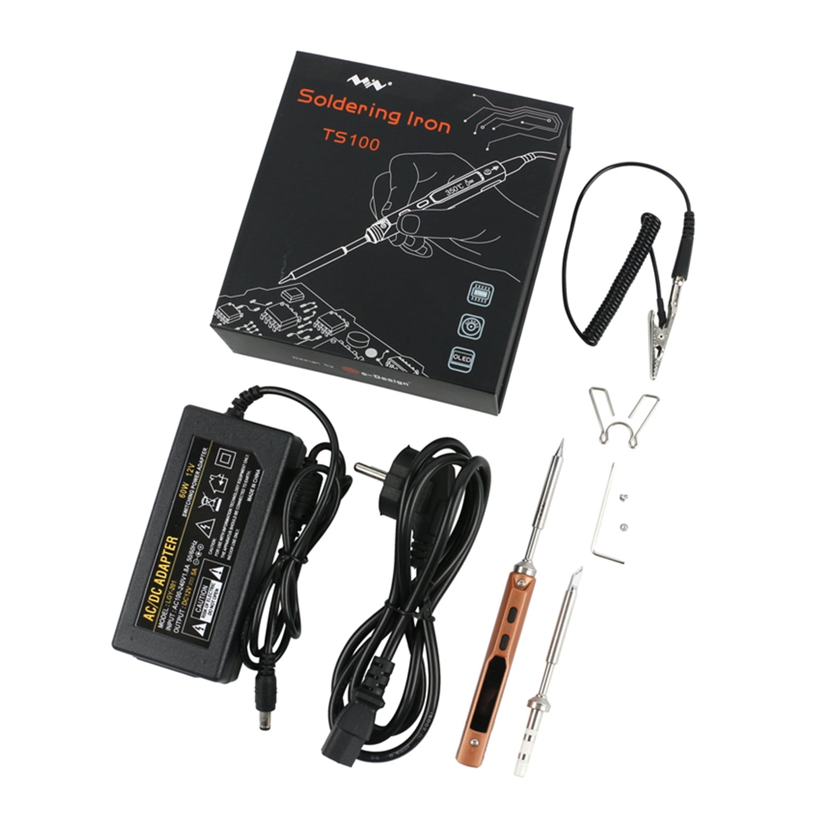 Mini TS100 Digital Electric USB Smart Adjustable Soldering Iron Set 65W ...