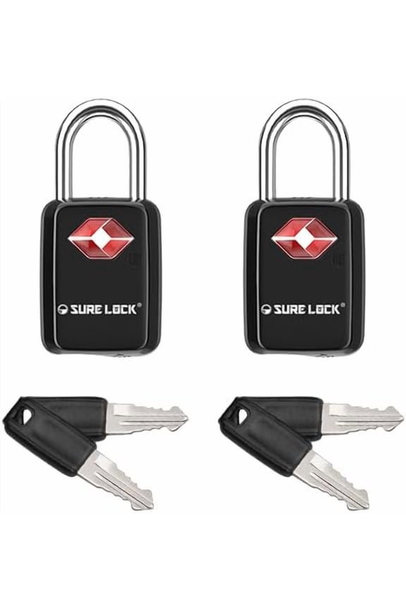 Mini TSA Approved Keyed Luggage Lock One Key Opens All, Fits Tight Zipper Gaps & Small Pull Holes, Compact Travel Lock for Suitcases, Backpacks & Handbags