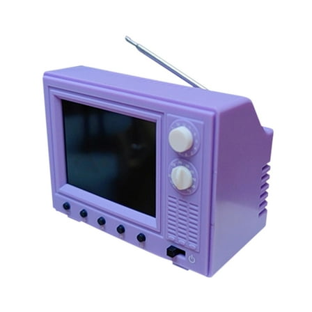 Mini TV Model Dollhouse Furniture Accessories Tiny Playable Television Built-in 8GB Storage for Living Room Micro Scene