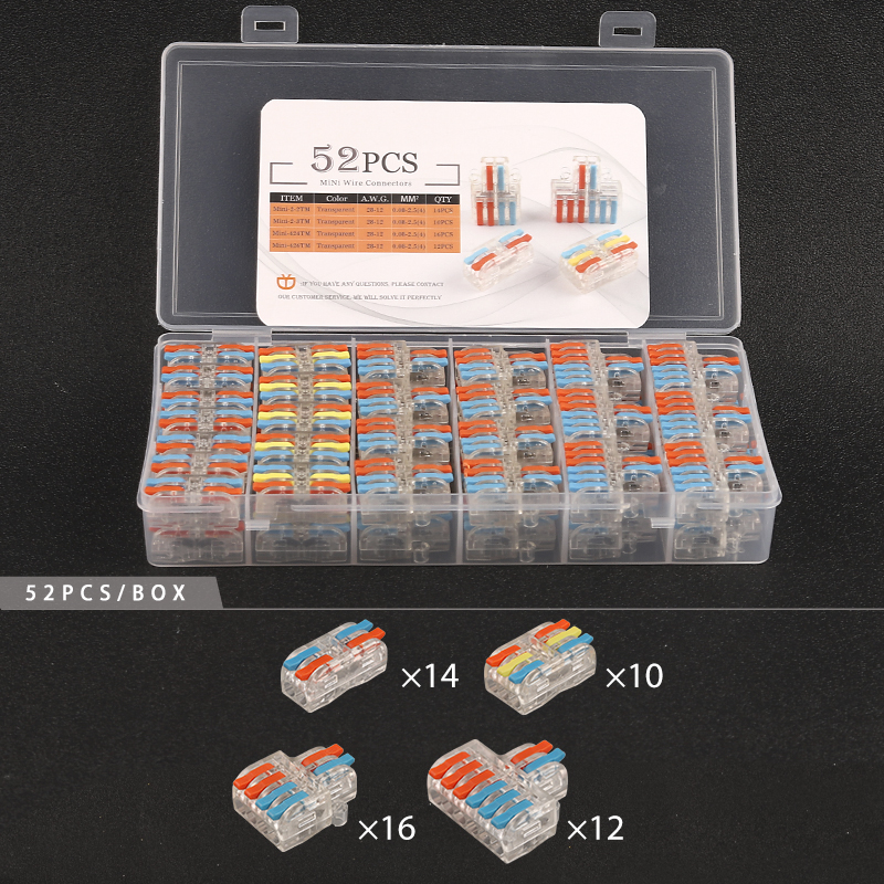Mini TYPE Wire Connector Boxed Small Quick Terminal Block PushIn