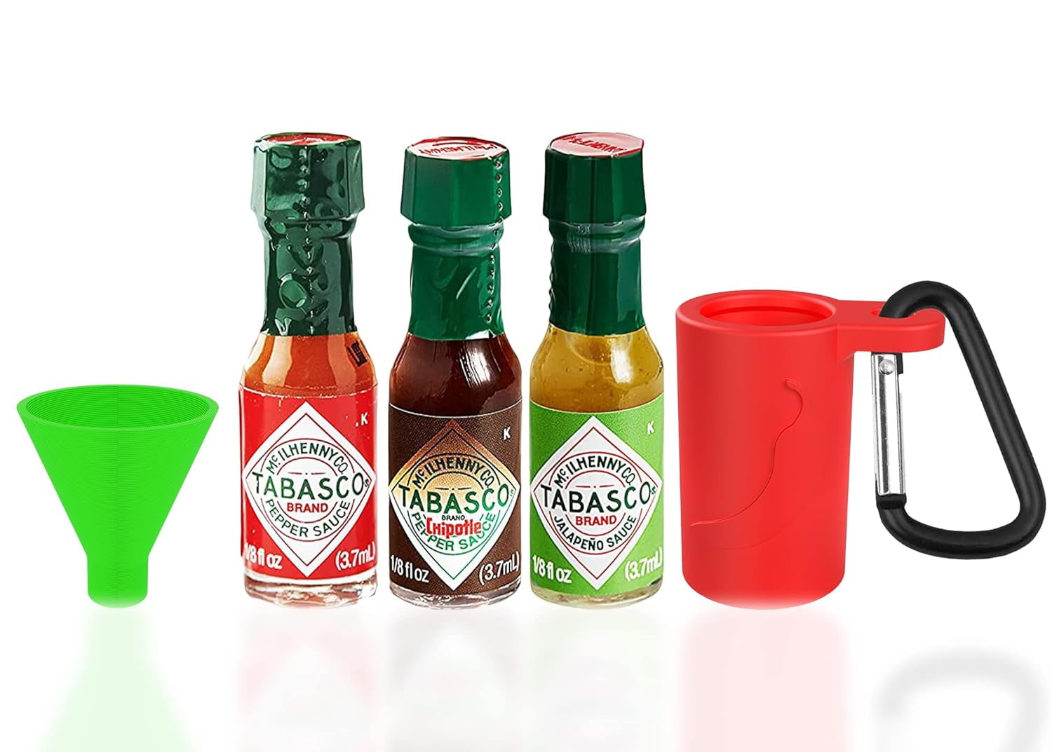 Atlantic Rush Mini Tabasco Hot Sauce Keychain, 3 Mini Bottles