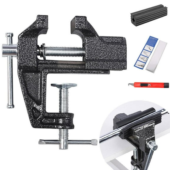 Mini Table Clamp, for Workbench Constructed with Cast Steel,Multifunctional Bench Vise Portable Woodworking Bench Clamp,Upgraded Cast Iron Manufacturing Jewelers Hobby Clamps Craft Repair Tool