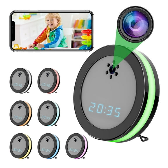 Mini Table Desk Clock Video Camera WIFI Camera Wireless Electronic Clock DV Baby Monitor Remote Monitoring Cam