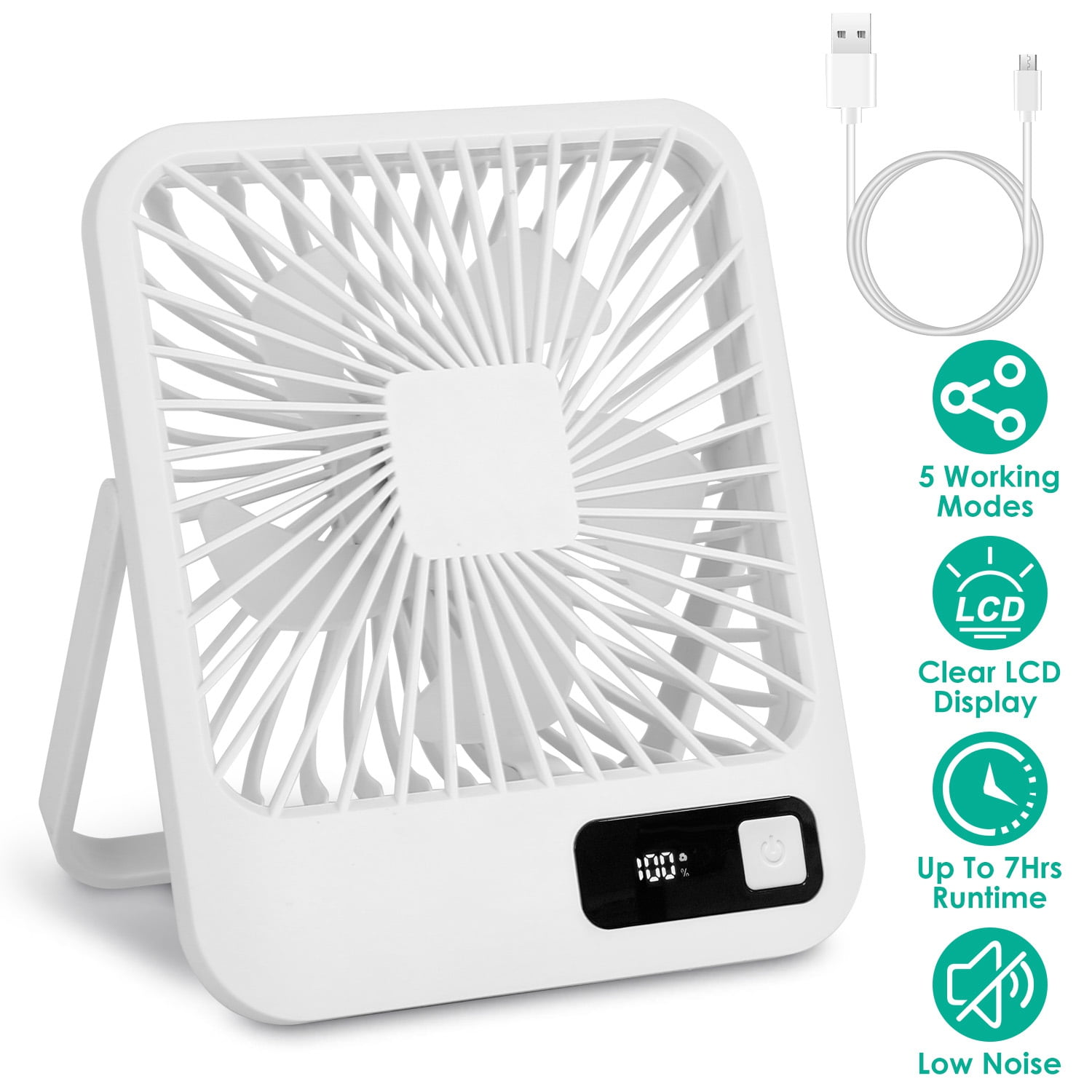 Mini Table Fans, iMounTEK Rechargeable Portable 180°Tilt Folding Desk