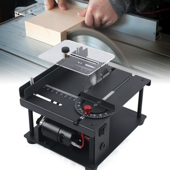 Mini Table Saw 200W 8500RPM Multifunctional Desktop Electric Saw Cutter with 0-90 Angle Adjustable, 33mm Cutting Depth for DIY Woodworking, Acrylic, Plastic, Soft Metal 7 Speed Hobby Saw