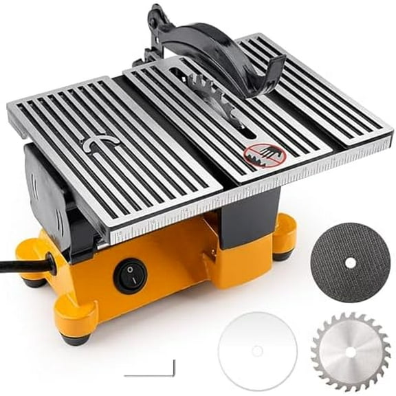 Mini Table Saw with 3 Blades, 90W Small Multi-Functional Electric Desktop Miter Saws for DIY Crafts, Cutting Metal/Wood/Ceramic Tile/PCB/Acrylic$$Tools & Hardware Other