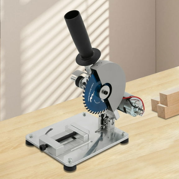 Mini Table Saw 4 Inch 9000 RPM, 0-45 Miter Saw Portable Hobby Chop Saw, Cutting Machine for Soft Metal Wood Plastic Acrylic, with 2 Blades (Grinding + Multifunction)  110V