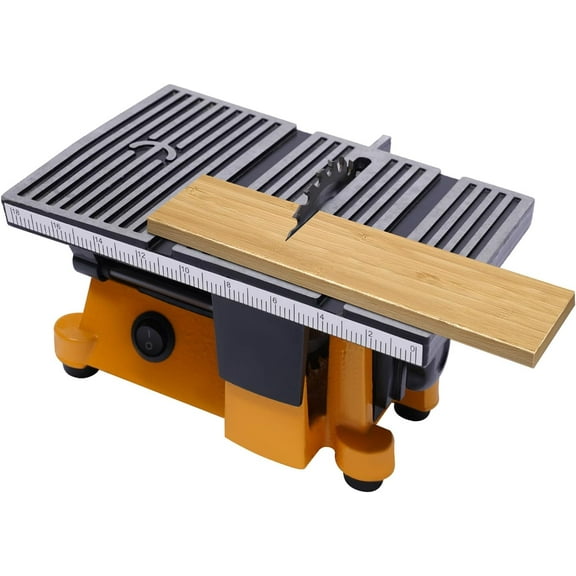 Mini Table Saw, 90W Lapidary Saw Hobby Table Saw, 4500r/min Portable Precision Table Saws with 4 Inch HSS Alloy Steel Circular Saw Blades, Bench Top Sawing Machine for Wood Glass Plastic Acrylic