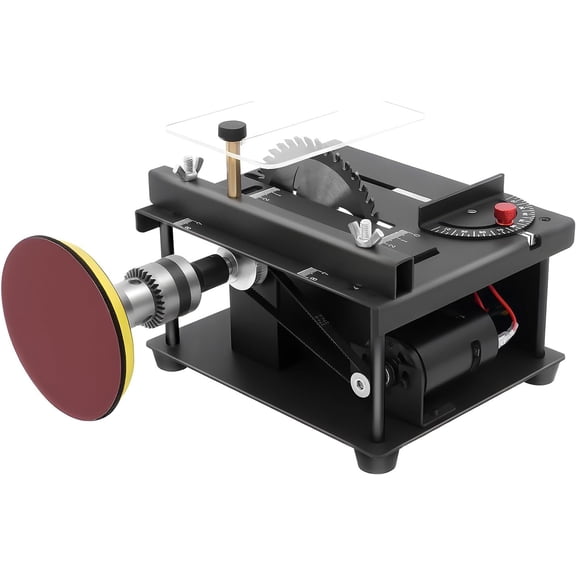 Mini Table Saw, Compact Design Multi-functional Desktop Saw, Corded Electric Table Saw with Sandpapers, 0-90 Cutting Precision Cutting Tool for DIY Crafts Model Making Handicraft Development
