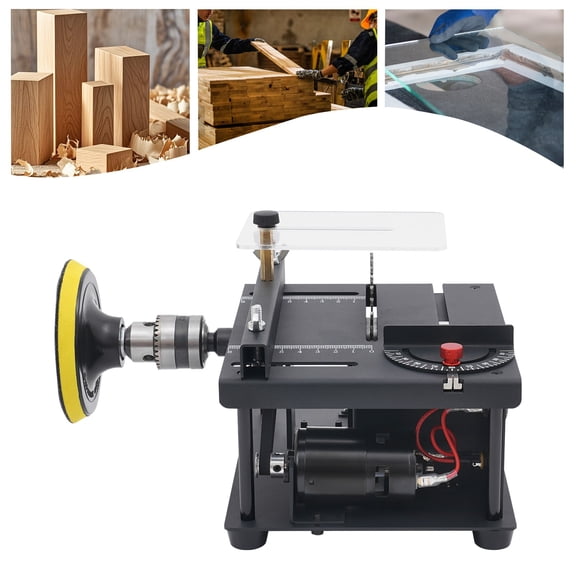 Mini Table Saw For Crafts,Multi-Functional Cutting Bench,200w 8500rpm Mini Miter Saw W/5 Sandpapers,Adjustable Speed,For Hardware Shops, Jewelry Shops Cutting, Grinding, Polishing