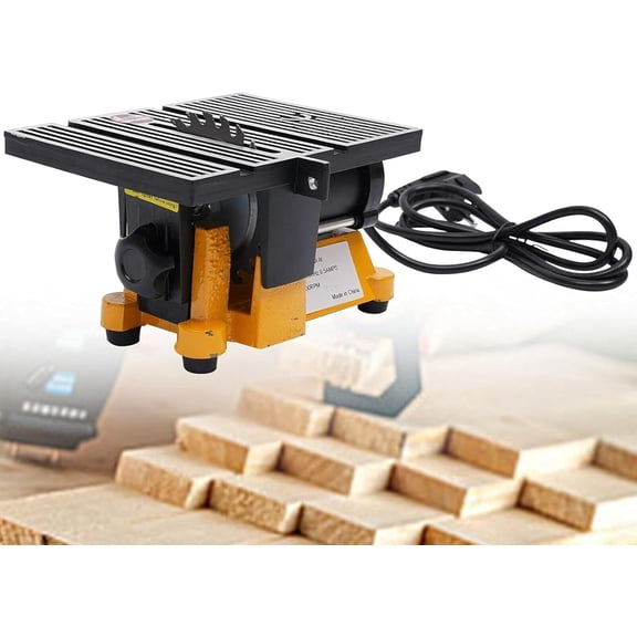 Mini Table Saw Cutting Machine Tool, Portable Table Saw with 3 Blade, 4500RPM Woodworking Bench Tool, Low-Noise Motor, for Cuts Wood, Glass