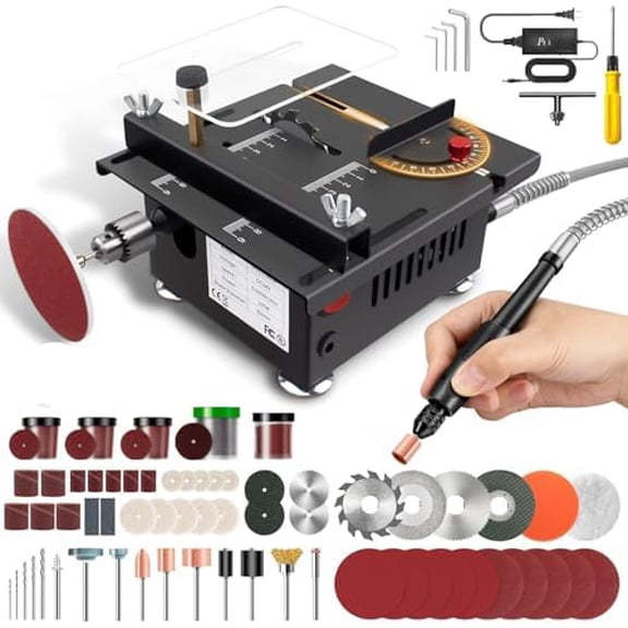 Mini Table Saw,Mini Multi-Functional Portable Crafts Saw Speed Angle Cutting Depth Adjustable Cutting Sanding Engraving for Wood Acrylic PCB Plastic(0.1-16mm)$$Tools & Hardware Other