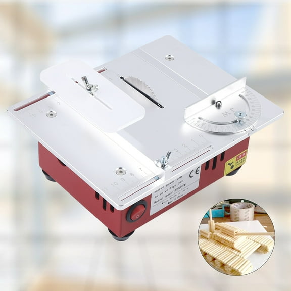 Mini Table Saw Set DIY Woodworking Cutter Electric Bench Saw Cutting Machine 96W for Homes, Personal Studios, Hobby Class