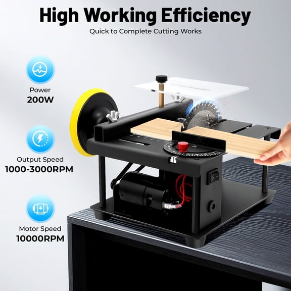 Mini Table Saw, Upgraded Portable Cutting Saw Machine, Rotating Speed 1000-3000r/min Woodworking Cutting Saw Machine, Table Home DIY Woodworking Sliding Machine, Mini Table Saw for Crafts