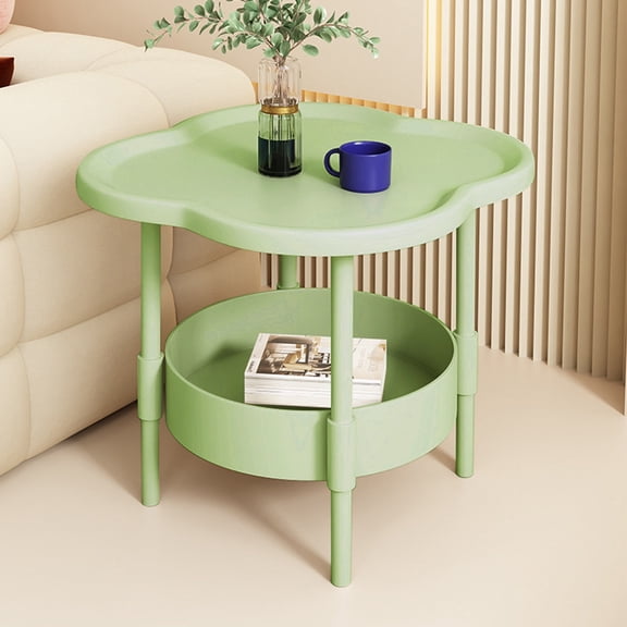 Mini Table, Small Apartment Bedside Table, Tier Side Table with Removable Tray, Modern, Compact Structure, Modern Small Coffee End Table for Living Room, Bedroom, Balcony, Indoor Outdoor Use