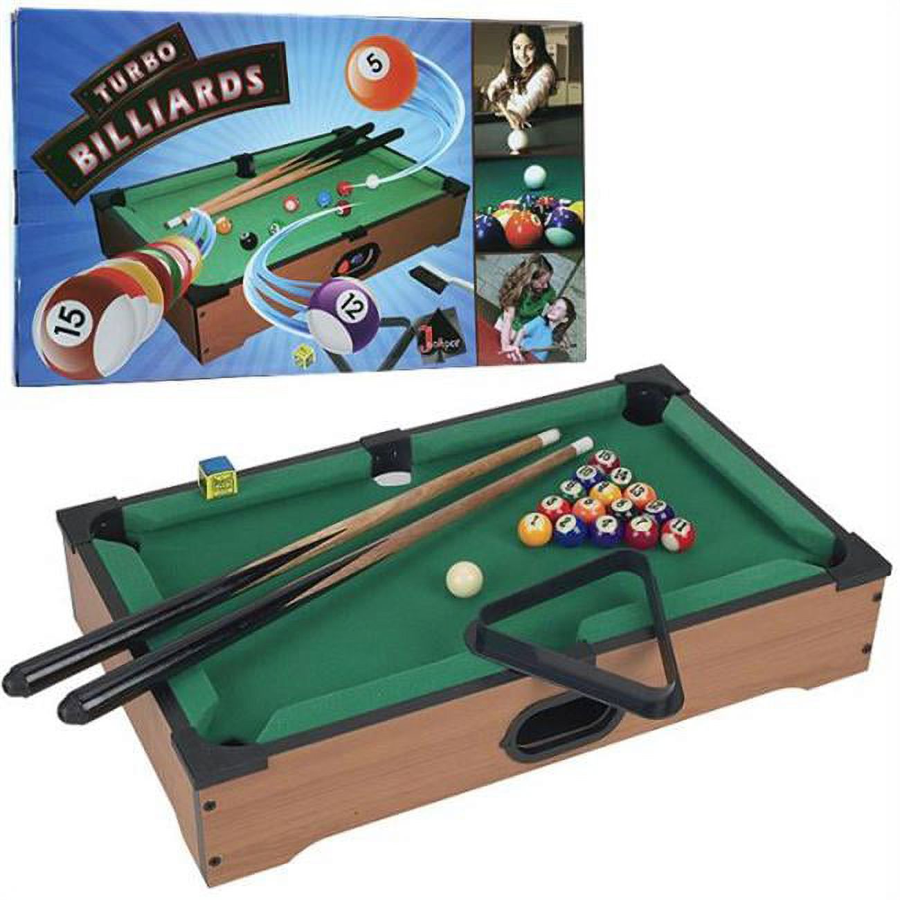 Mini Table Top Pool Table With Cues Triangle And Chalk