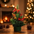 thumbnail image 1 of Mini Tabletop Christmas Tree, Artificial Christmas Trees with Pinecones Red Berries Xmas Tree for Home Office Fireplace Christmas Ornaments, 1 of 7