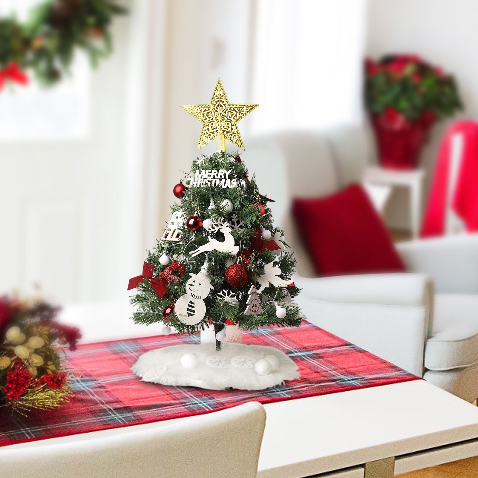 Mini Tabletop Christmas Tree, Artificial Small Christmas Tree With ...