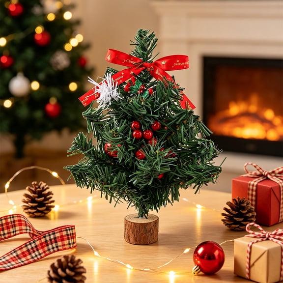 Mini Tabletop Christmas Tree Centerpiece approx 11.8 Inch Home Bedroom Fireplace Decor