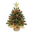thumbnail image 1 of Mini Tabletop Christmas Tree with Lights and Star Topper, 18 Inch Pre-Lit Artificial Pine Tree with Pinecones & Red Berries, Battery Operated Mini Xmas Tree for Home Office Desk Holiday Decor, 1 of 7