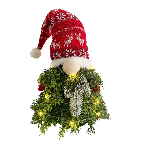 Mini Tabletop Christmas Tree with Lights Small Gnome Christmas Trees with Snow