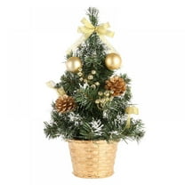 Mini Tabletop Christmas Tree with Ornaments, Artificial Christmas Tree for Home Office Holiday Decorations, Decorated with Balls and Pine Cones