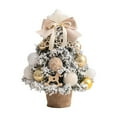 thumbnail image 1 of Mini Tabletop Christmas Tree with String Lights - 14" Artificial PVC Flocked Tree, Small Holiday Decoration for Home, Party & Office, 1 of 5