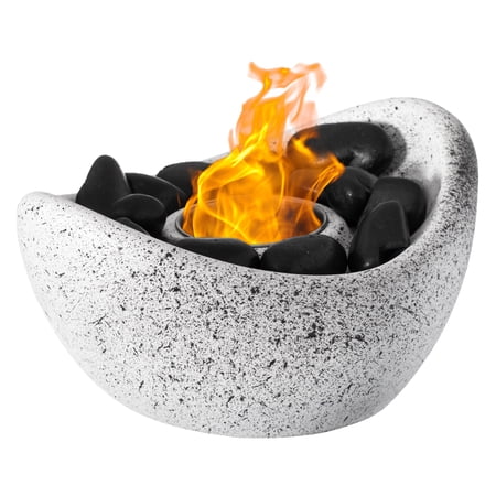 Mini Tabletop Fire Pit  Rubbing Alcohol Fireplace Indoor Outdoor Portable Fire Concrete Bowl Pot Fireplace