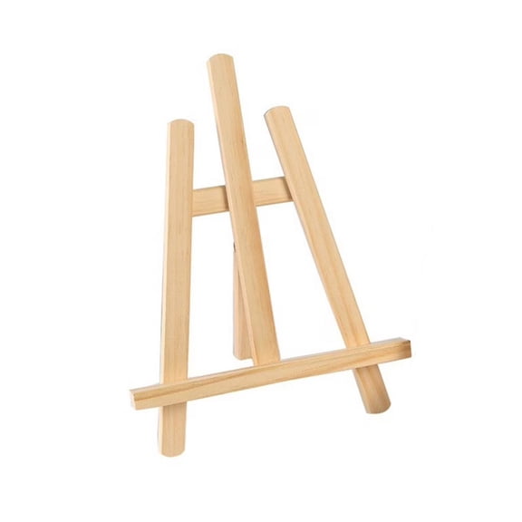 Mini Tabletop Picture Frame Easel Stand, 4 Inch Wooden Display Holder for Canvas and Sign, Artist Easel for Photo and Card, Natural Wood