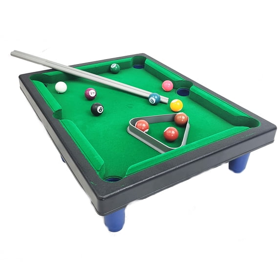 Mini Tabletop Pool Set- Billiards Game Portable Travel Ideal for Family Fun