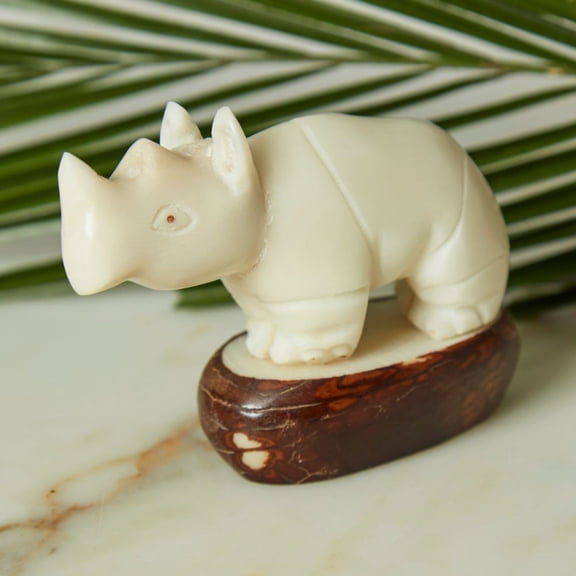 Mini Tagua Ivory Rhino Figurine