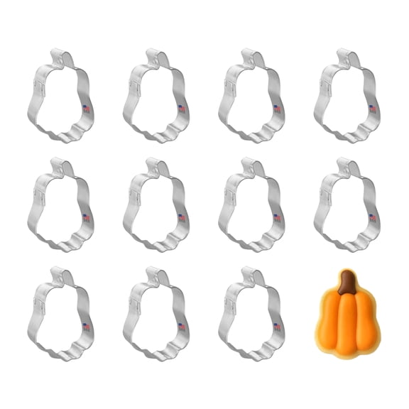 Mini Tall Pumpkin Dozen Cookie Cutters 1.75 inches/each E2020-W12 - The Cookie Cutter Shop - Tin Plate Steel