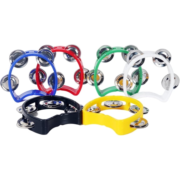 Mini Tambourines 6 Pack Handleless Ring Percussion Instruments for Kids Adults Parties