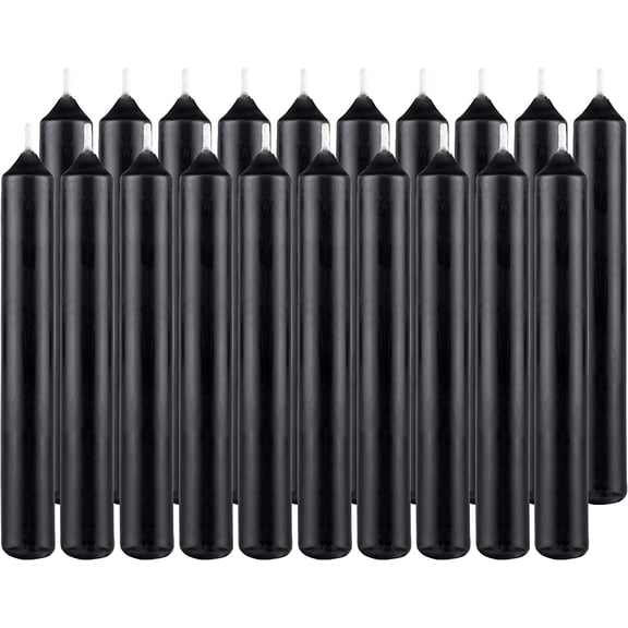Mini Taper Candles 100 pcs - Black - 3.75 x 0.5 Inches Unscented Candles for Rituals, Spells, Witchcraft, Wedding, Home Decor and Party