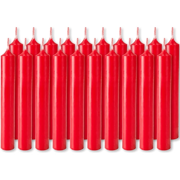 Mini Taper Candles 100 pcs - Red - 3.75 x 0.5 Inches Unscented Candles for Rituals, Spells, Witchcraft, Wedding, Home Decor and Party