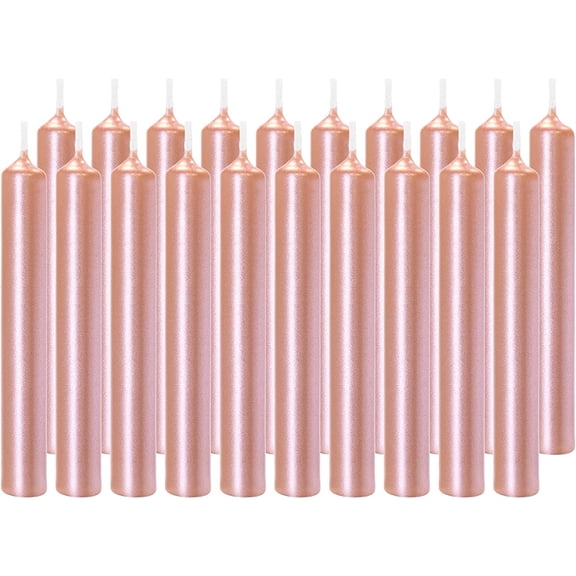 Mini Taper Candles 100 pcs - Ros Gold - 3.75 x 0.5 Inches Unscented Candles for Rituals, Spells, Witchcraft, Wedding, Home Decor and Party