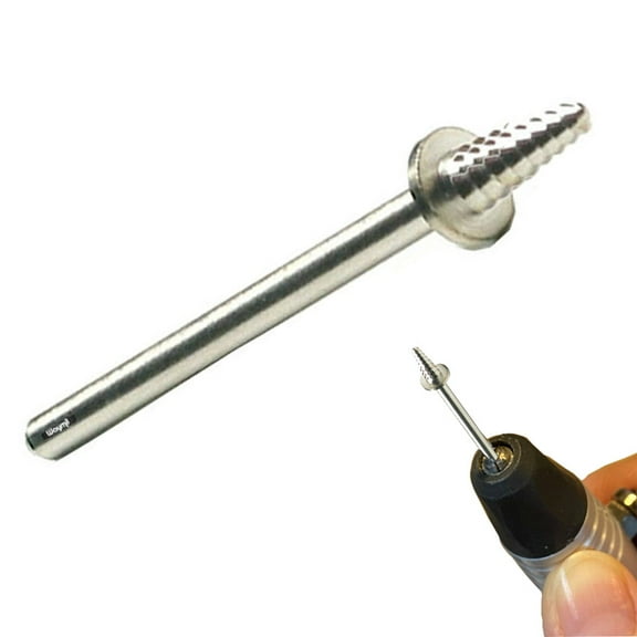 Mini Taper Screw Point Mandrel 3/32" Shank - 1/4" L Thread Flexshaft Rotary
